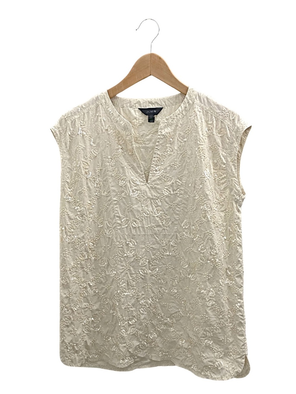 J. Crew Beaded V-Neck Top Size 4